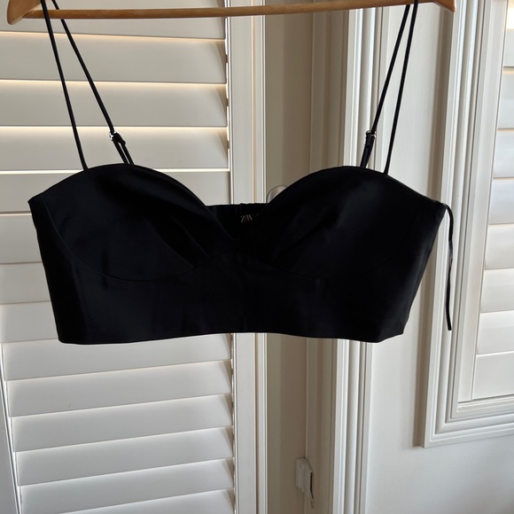 Zara cropped bustier style cotton top - Picture 3 of 8